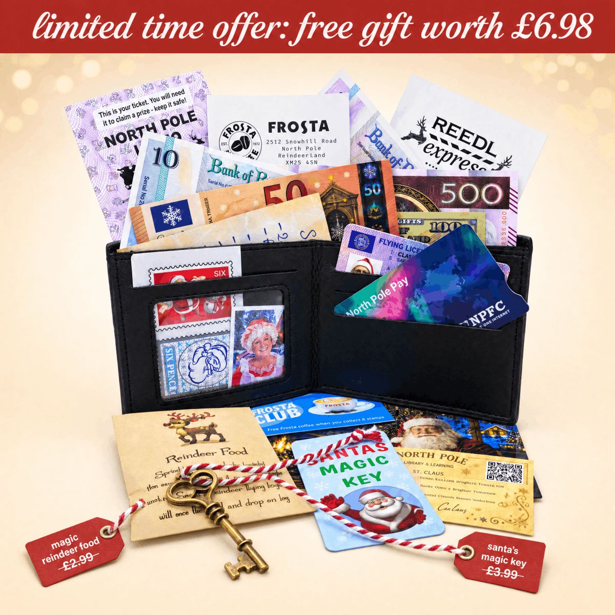 Santa's Lost Wallet with all of its contents
