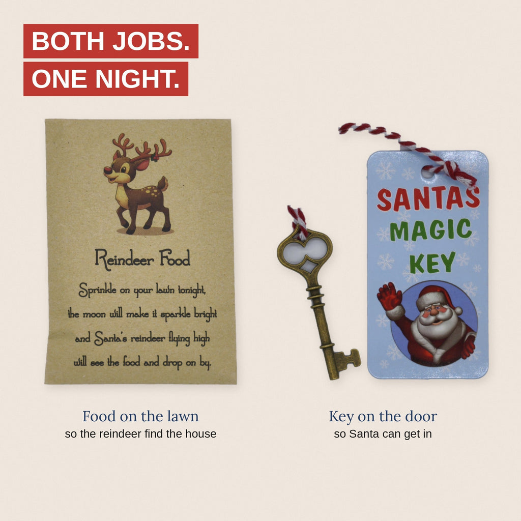 Reindeer food for the lawn and a magic key for the door - both jobs in one night