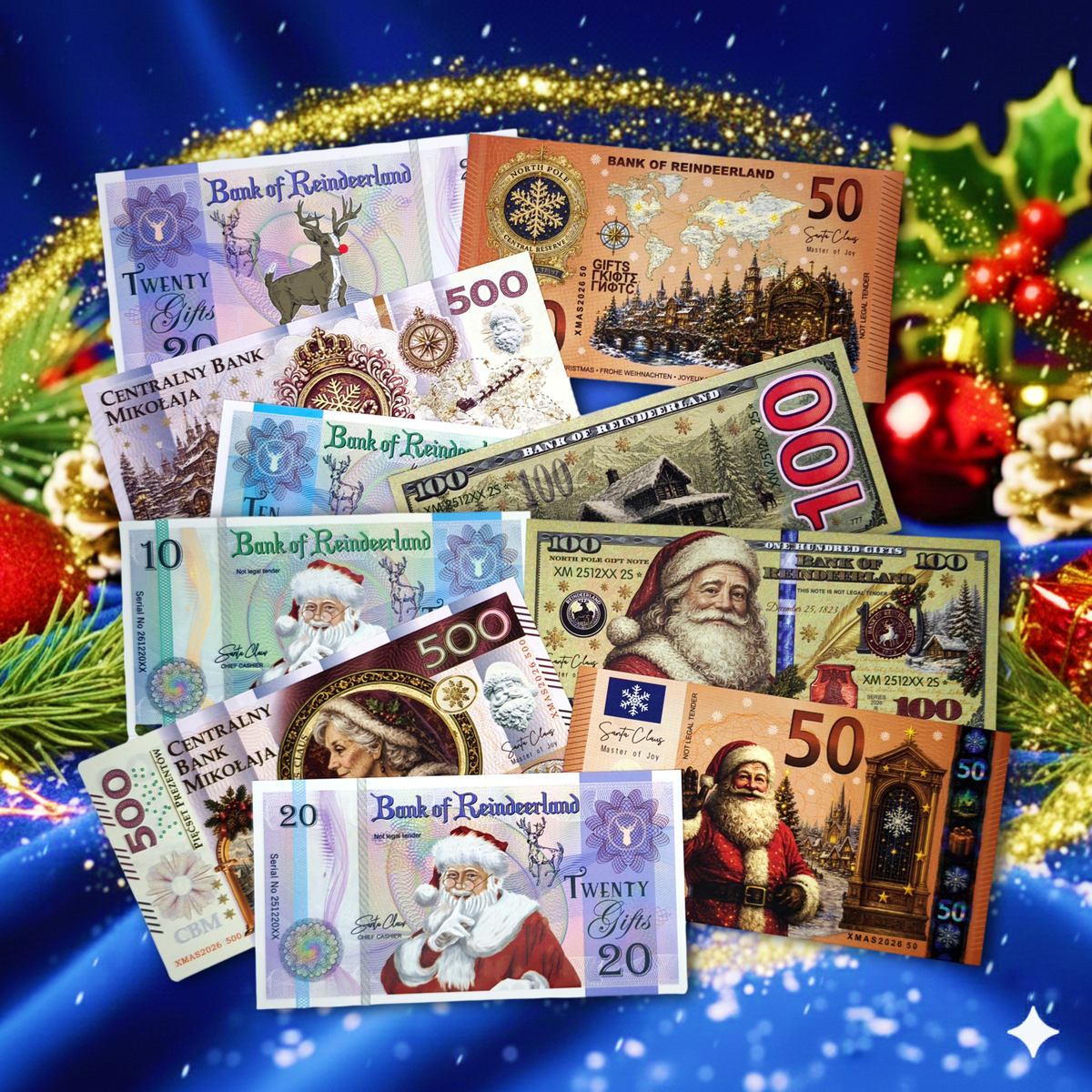 Extra Santa's Money - Bank of Reindeerland Note Set