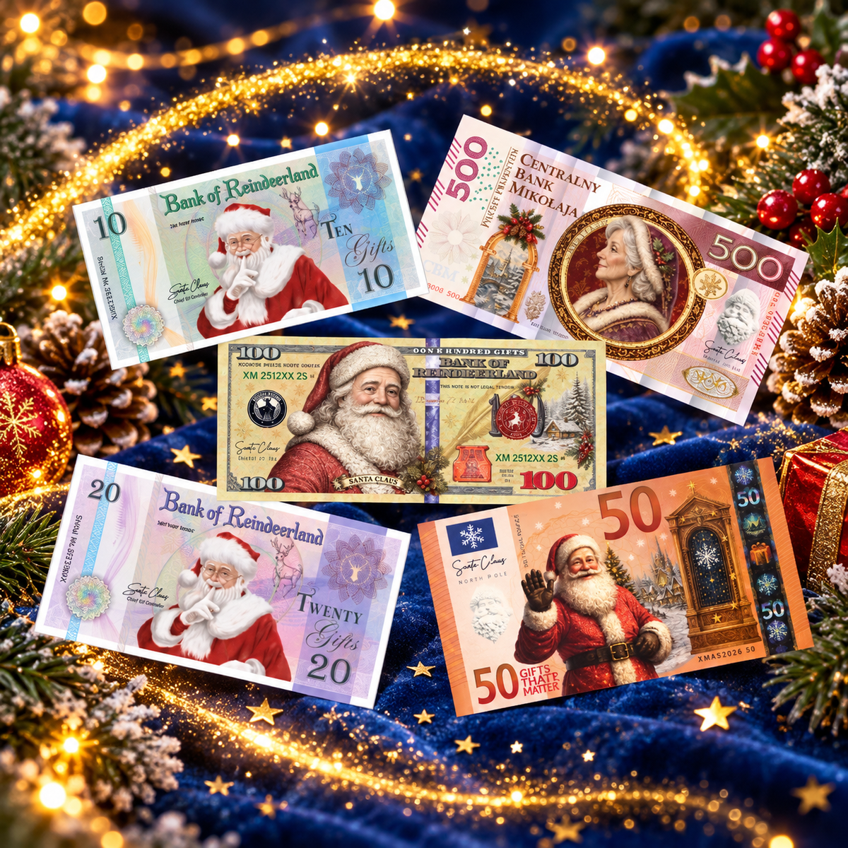 Extra Santa's Money - Bank of Reindeerland Note Set