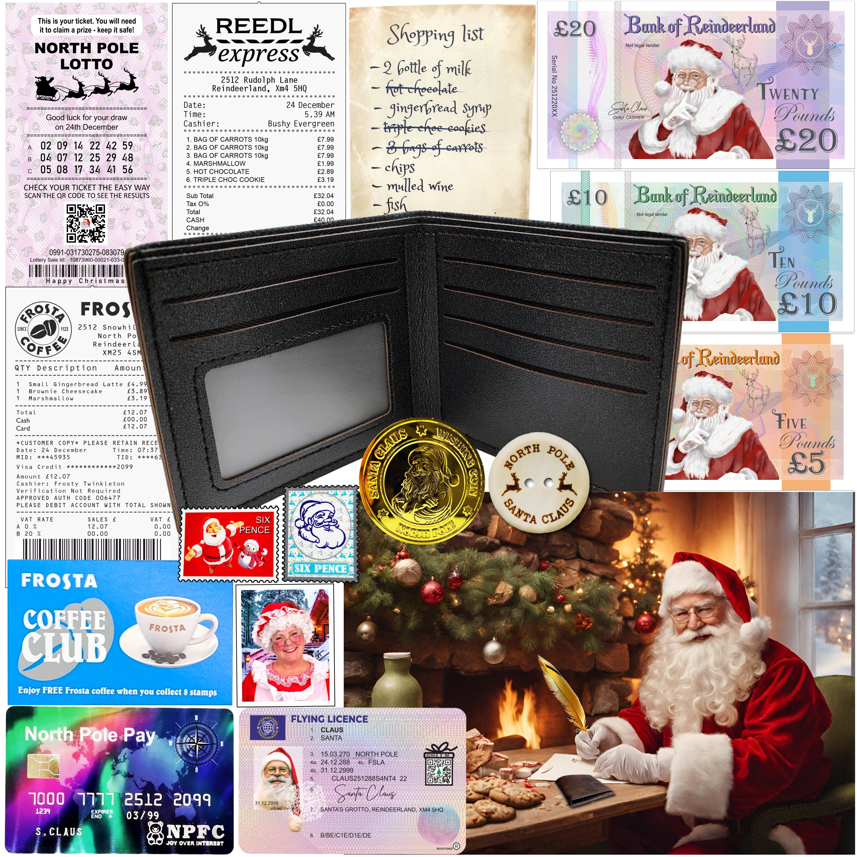 Santa's Lost Black Wallet (NO NORTH POLE LOGO, NO BONUS GIFT)