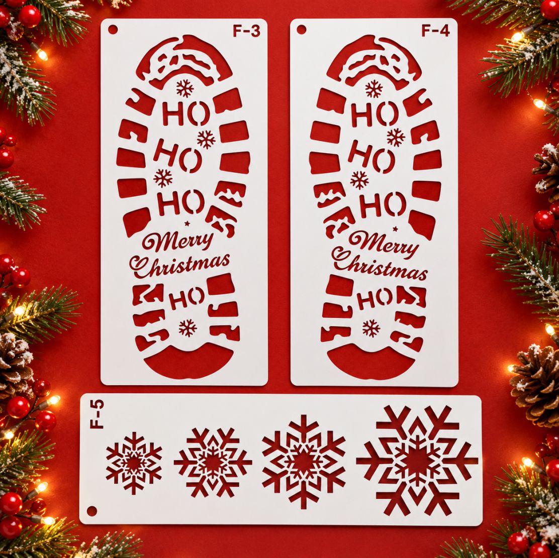 Santa's Footprint Stencils