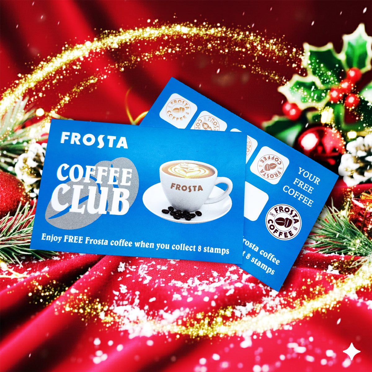 Frosta Coffee Club card, one stamp from a free coffee