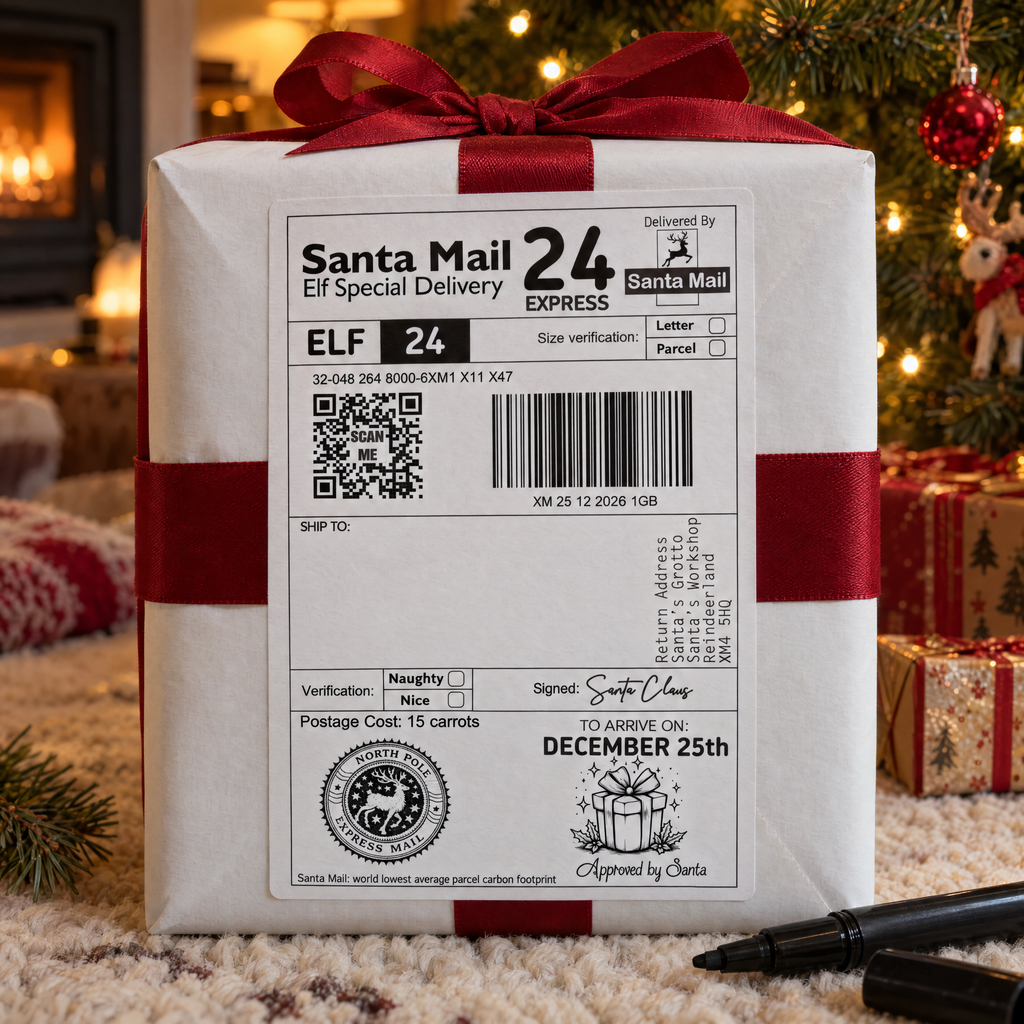 Santa Mail Present Labels (Pack of 10)