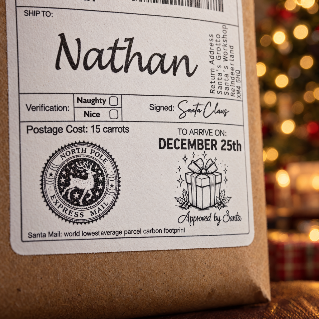 Santa Mail Present Labels (Pack of 10)