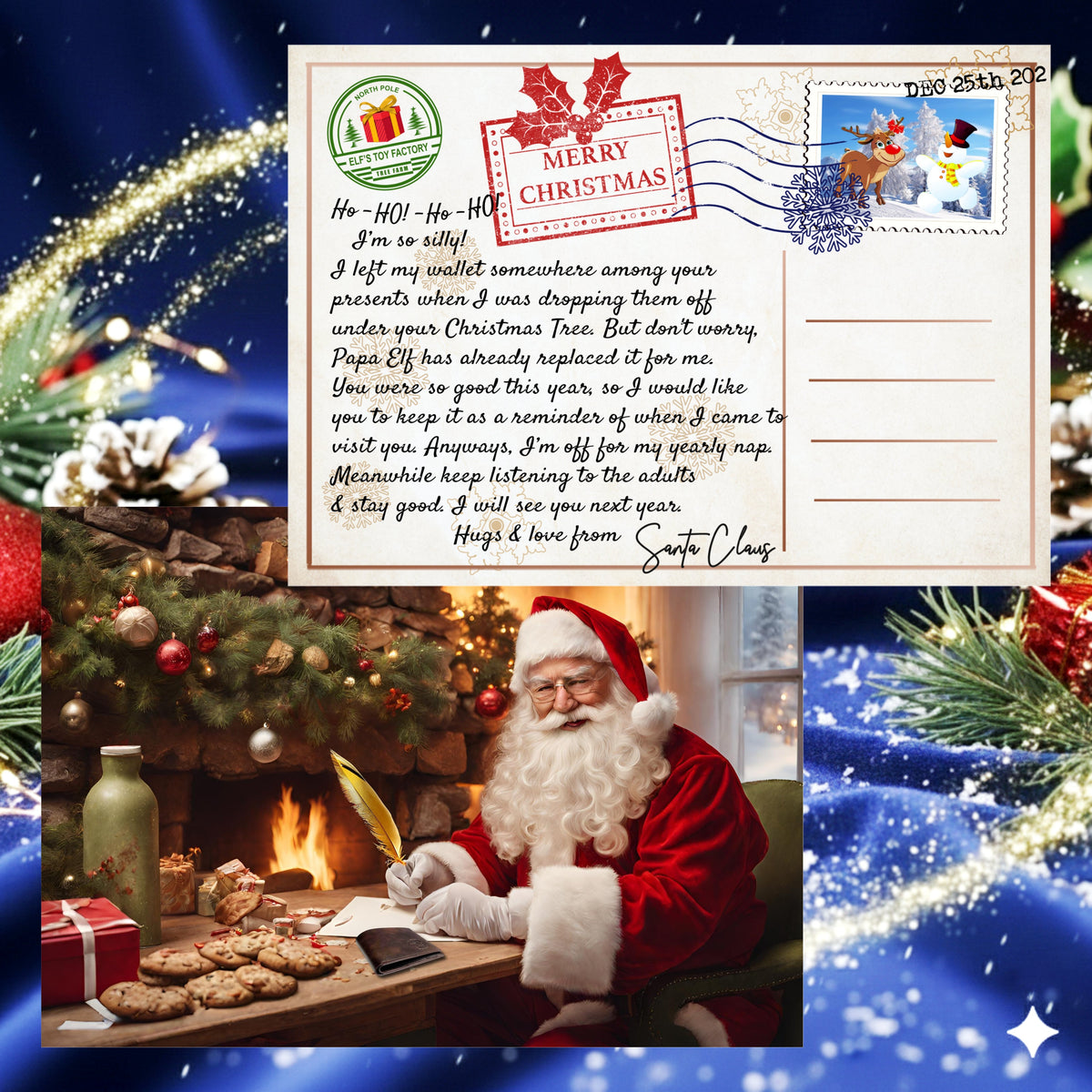 The postcard from Santa - the next-day reveal